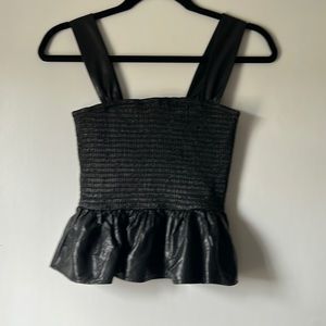 Brand new vegan Leather Peplum tank.